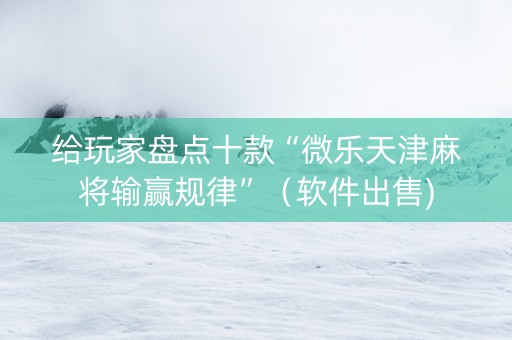 给玩家盘点十款“微乐天津麻将输赢规律”（软件出售)