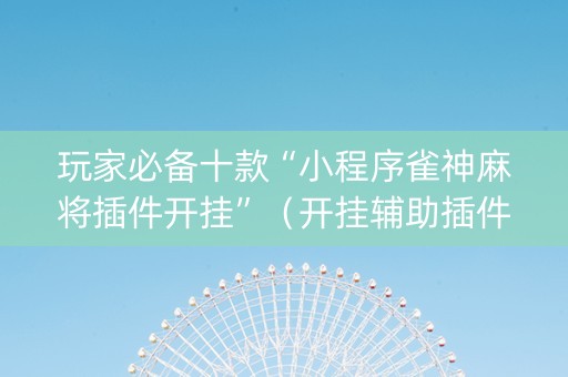 玩家必备十款“小程序雀神麻将插件开挂”（开挂辅助插件)