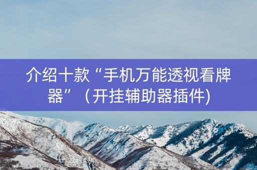介绍十款“手机万能透视看牌器”（开挂辅助器插件)