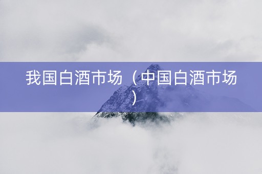 我国白酒市场（中国白酒市场）