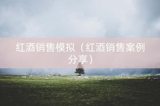 红酒销售模拟（红酒销售案例分享）