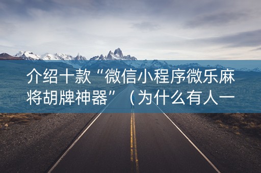 介绍十款“微信小程序微乐麻将胡牌神器”（为什么有人一直赢)
