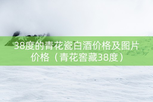 38度的青花瓷白酒价格及图片价格（青花窖藏38度）