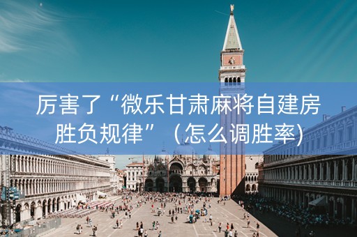 厉害了“微乐甘肃麻将自建房胜负规律”（怎么调胜率)