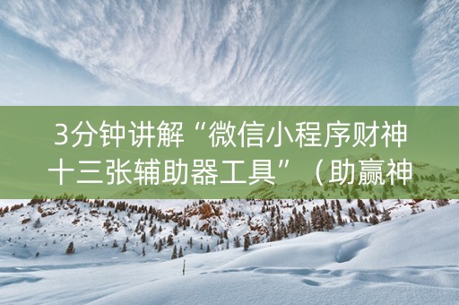 3分钟讲解“微信小程序财神十三张辅助器工具”（助赢神器购买)