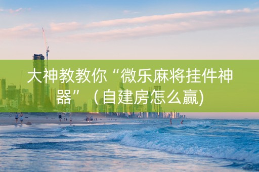 大神教教你“微乐麻将挂件神器”（自建房怎么赢)