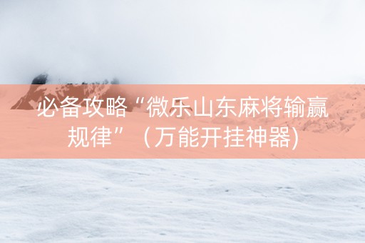 必备攻略“微乐山东麻将输赢规律”（万能开挂神器)