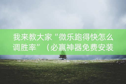 我来教大家“微乐跑得快怎么调胜率”（必赢神器免费安装)