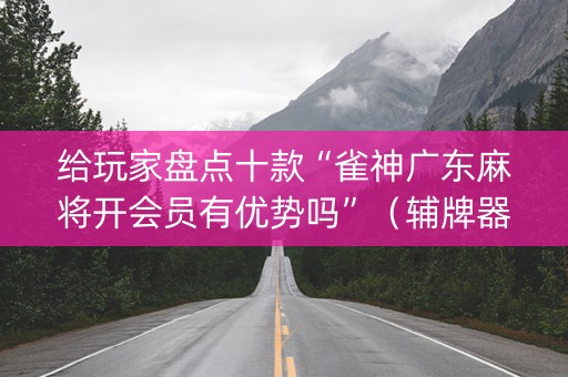 给玩家盘点十款“雀神广东麻将开会员有优势吗”（辅牌器插件购买)