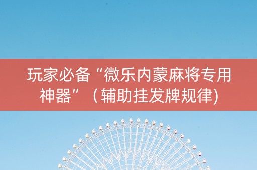 玩家必备“微乐内蒙麻将专用神器”（辅助挂发牌规律)