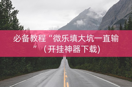 必备教程“微乐填大坑一直输”（开挂神器下载)