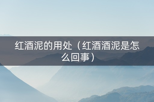 红酒泥的用处（红酒酒泥是怎么回事）