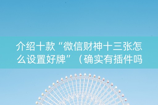介绍十款“微信财神十三张怎么设置好牌”（确实有插件吗)