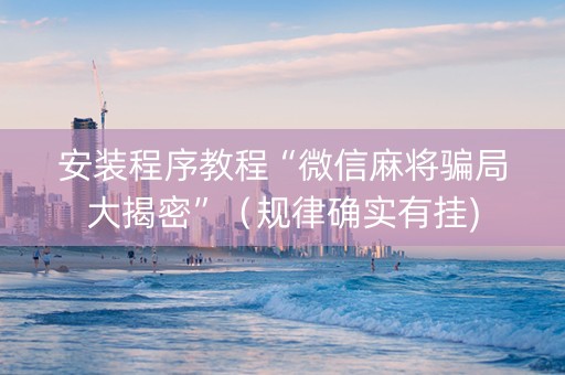 安装程序教程“微信麻将骗局大揭密”（规律确实有挂)
