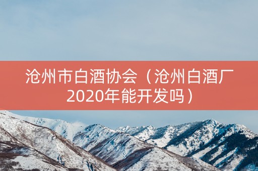 沧州市白酒协会（沧州白酒厂2020年能开发吗）