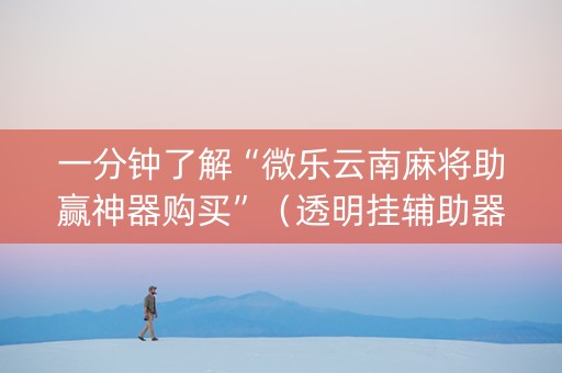 一分钟了解“微乐云南麻将助赢神器购买”（透明挂辅助器)