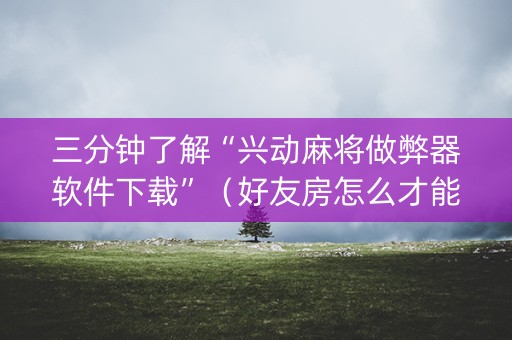 三分钟了解“兴动麻将做弊器软件下载”（好友房怎么才能赢)