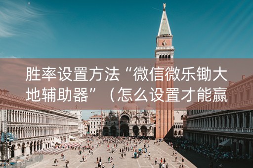 胜率设置方法“微信微乐锄大地辅助器”（怎么设置才能赢)