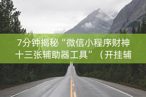 7分钟揭秘“微信小程序财神十三张辅助器工具”（开挂辅助器插件)