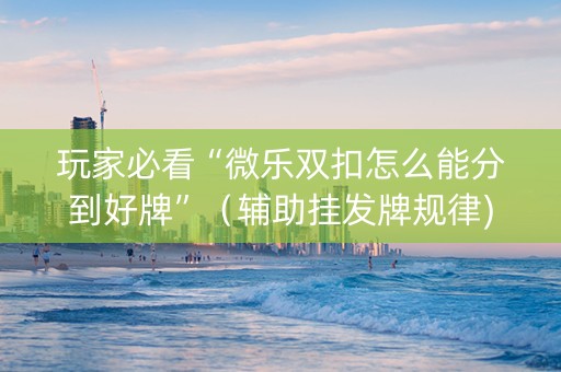 玩家必看“微乐双扣怎么能分到好牌”（辅助挂发牌规律)