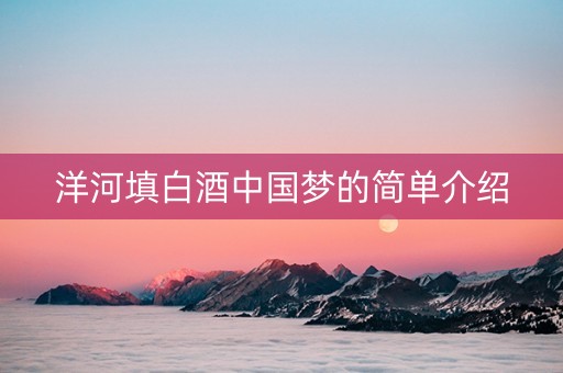 洋河填白酒中国梦的简单介绍