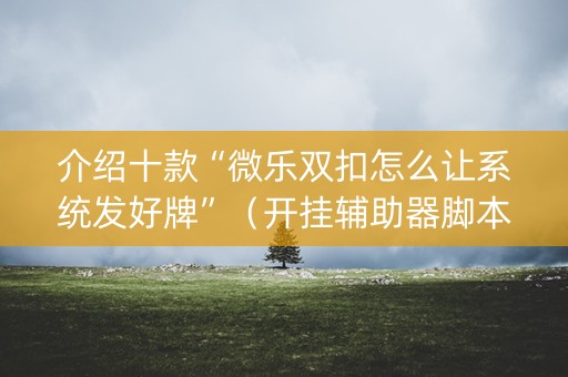 介绍十款“微乐双扣怎么让系统发好牌”（开挂辅助器脚本)
