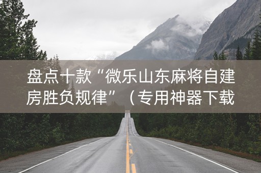 盘点十款“微乐山东麻将自建房胜负规律”（专用神器下载)