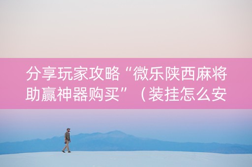 分享玩家攻略“微乐陕西麻将助赢神器购买”（装挂怎么安装)