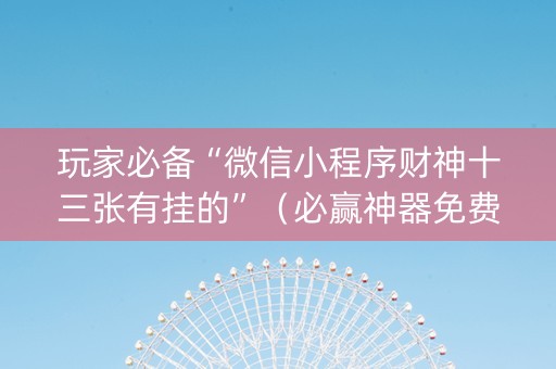 玩家必备“微信小程序财神十三张有挂的”（必赢神器免费安装)
