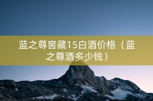蓝之尊窖藏15白酒价格（蓝之尊酒多少钱）