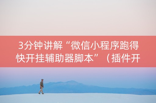3分钟讲解“微信小程序跑得快开挂辅助器脚本”（插件开挂免费AI)