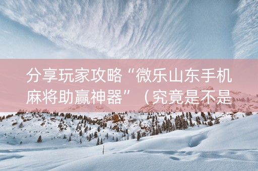 分享玩家攻略“微乐山东手机麻将助赢神器”（究竟是不是有挂)