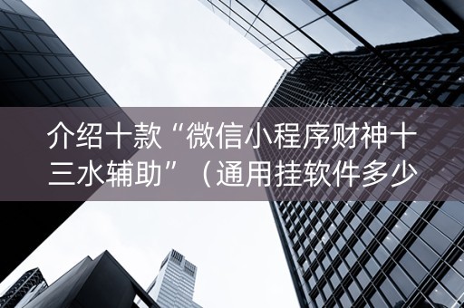 介绍十款“微信小程序财神十三水辅助”（通用挂软件多少钱)