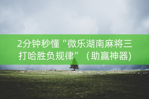 2分钟秒懂“微乐湖南麻将三打哈胜负规律”（助赢神器)