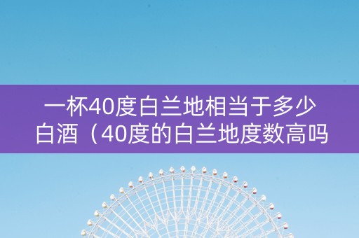 一杯40度白兰地相当于多少白酒（40度的白兰地度数高吗）