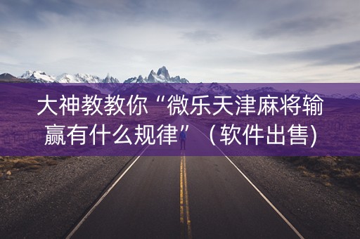 大神教教你“微乐天津麻将输赢有什么规律”（软件出售)