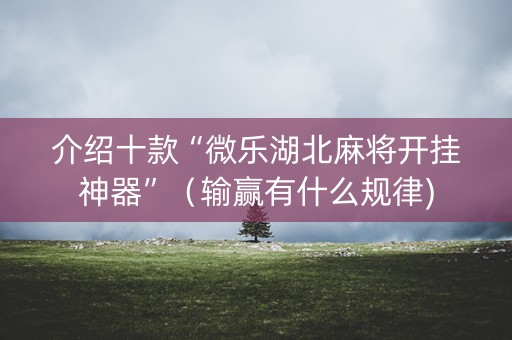 介绍十款“微乐湖北麻将开挂神器”（输赢有什么规律)
