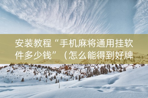 安装教程“手机麻将通用挂软件多少钱”（怎么能得到好牌)