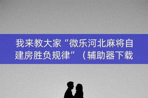 我来教大家“微乐河北麻将自建房胜负规律”（辅助器下载)