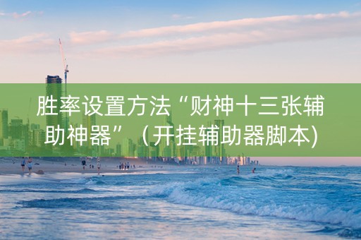 胜率设置方法“财神十三张辅助神器”（开挂辅助器脚本)