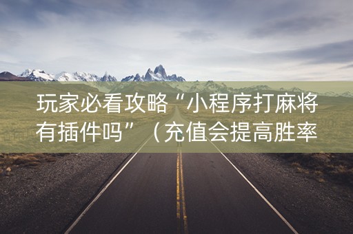 玩家必看攻略“小程序打麻将有插件吗”（充值会提高胜率么)