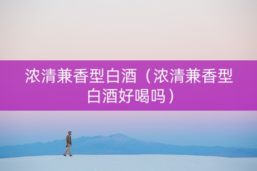 浓清兼香型白酒（浓清兼香型白酒好喝吗）