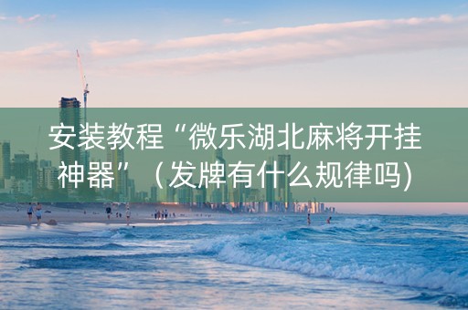 安装教程“微乐湖北麻将开挂神器”（发牌有什么规律吗)