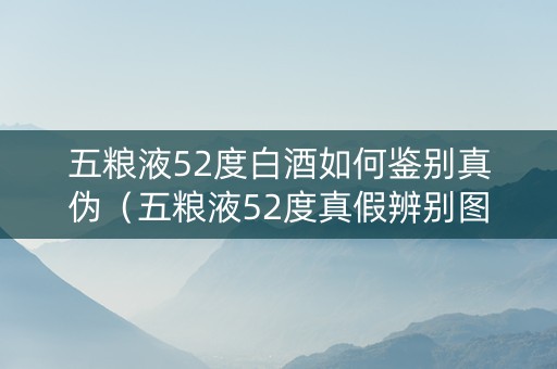 五粮液52度白酒如何鉴别真伪（五粮液52度真假辨别图解）