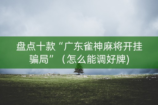 盘点十款“广东雀神麻将开挂骗局”（怎么能调好牌)