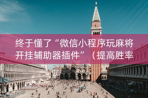 终于懂了“微信小程序玩麻将开挂辅助器插件”（提高胜率技巧)