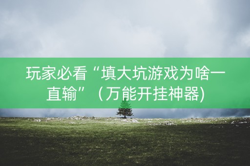 玩家必看“填大坑游戏为啥一直输”（万能开挂神器)