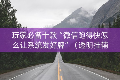 玩家必备十款“微信跑得快怎么让系统发好牌”（透明挂辅助器)