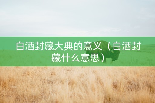 白酒封藏大典的意义（白酒封藏什么意思）