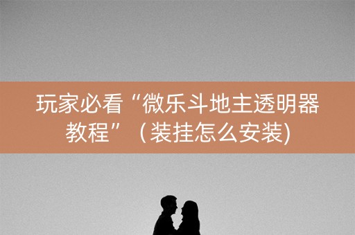 玩家必看“微乐斗地主透明器教程”（装挂怎么安装)